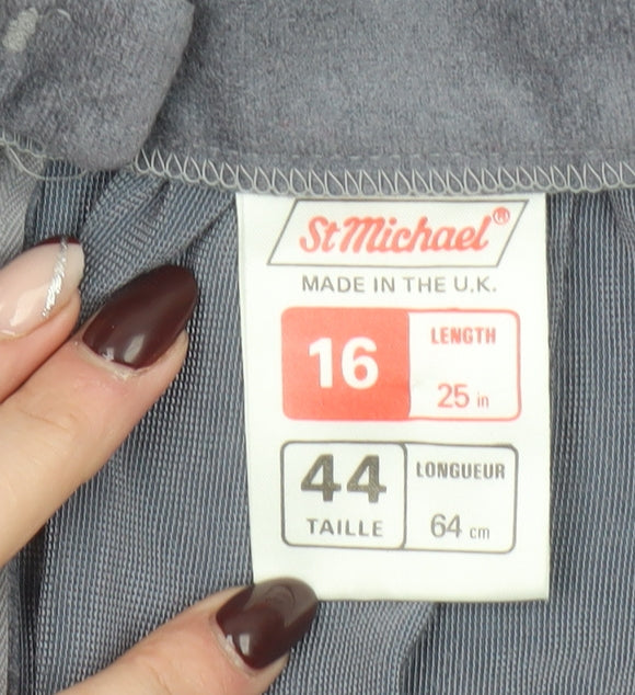 Marks and Spencer Women’s Grey A-Line Skirt Size 16 Vintage Knee Length