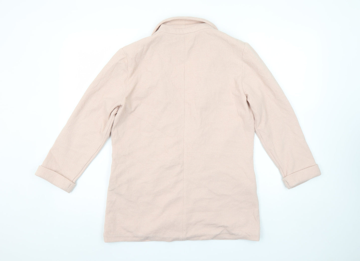 New Look Women Beige Regular Fit Long Sleeve Woven Blazer Size 10