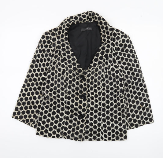 Alex & Co. Women’s Black Polka Dot Lined Blazer UK 12 Classic Fit