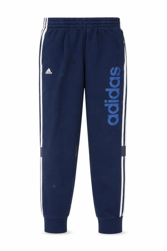 Adidas Boys Blue Jogger Trousers 13-14 Years Regular Fit Fleece Activewear