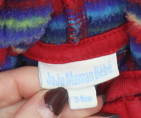 JoJo Maman Bébé Unisex Baby Multicoloured 3-6 Months Hooded Fleece Babygrow