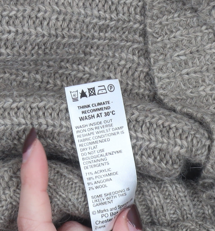Marks and Spencer Women’s Beige Boat Neck Knit Jumper Size 10