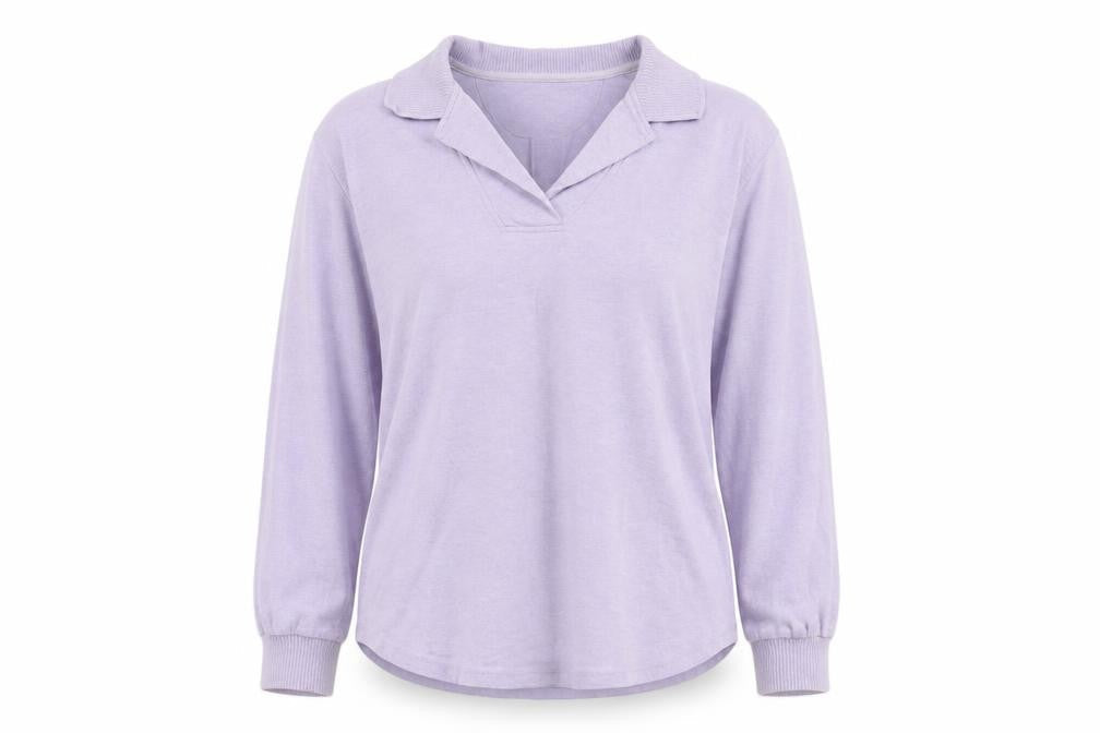 Escada Sport Women Lilac Cotton Pullover Sweatshirt L Long Sleeve
