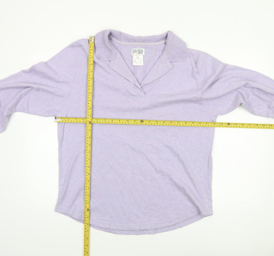 Escada Sport Women Lilac Cotton Pullover Sweatshirt L Long Sleeve