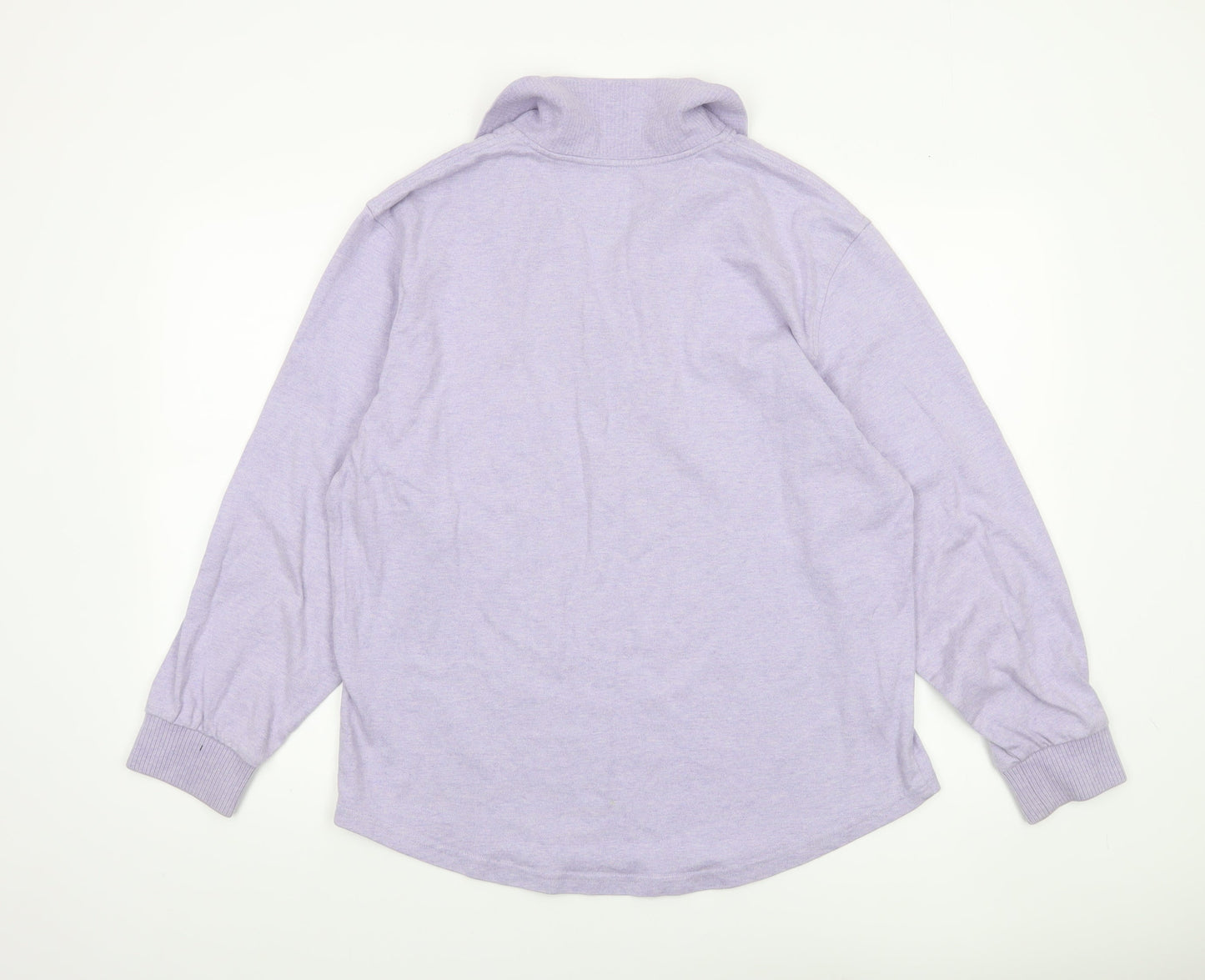 Escada Sport Women Lilac Cotton Pullover Sweatshirt L Long Sleeve