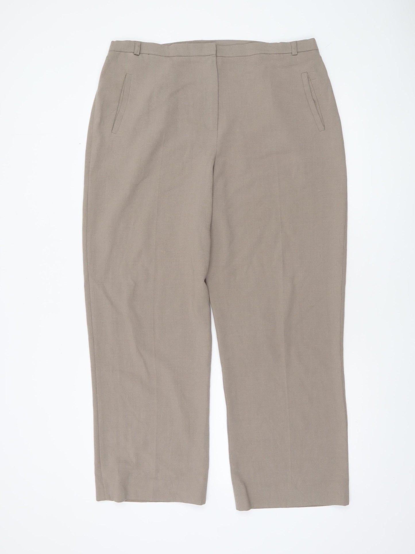 Eastex Women's Beige Straight Leg Trousers Size 18 Regular