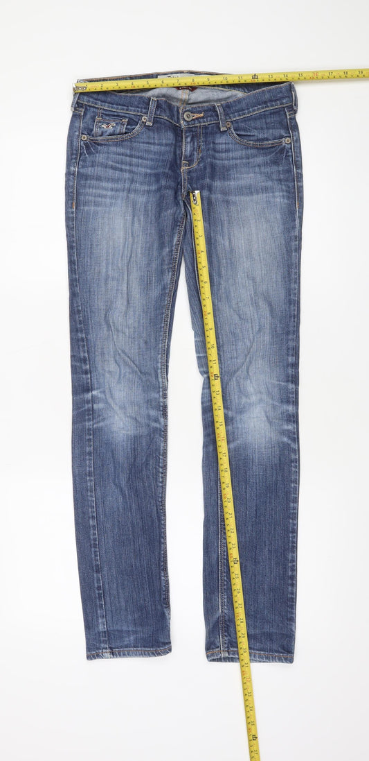 Hollister Women Blue Stretch Skinny Jeans Size 0S Slim Fit Denim