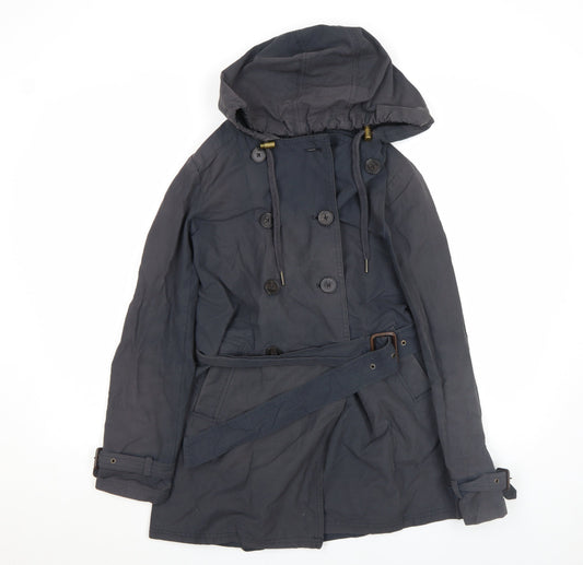 Womens UK Size 8 Regular FatFace Blue Cotton Blend Coat