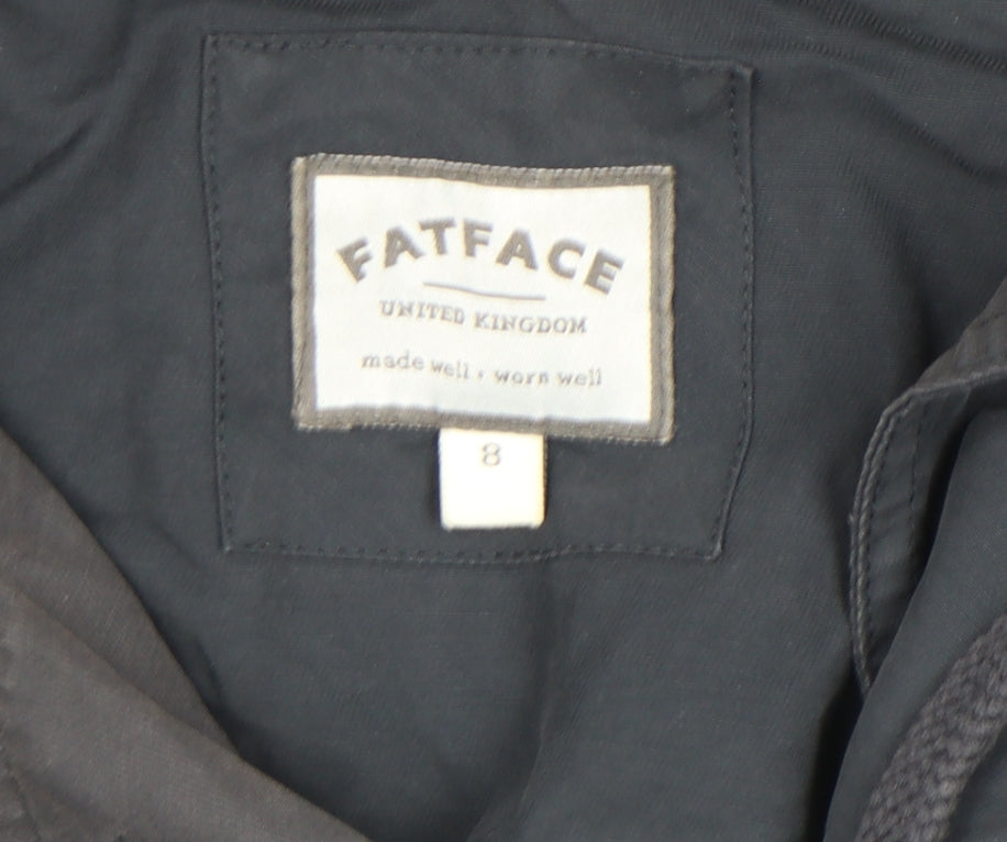 Womens UK Size 8 Regular FatFace Blue Cotton Blend Coat