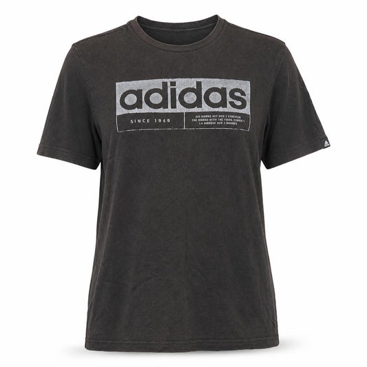 Womens UK Size 14 adidas Black Cotton T-Shirt