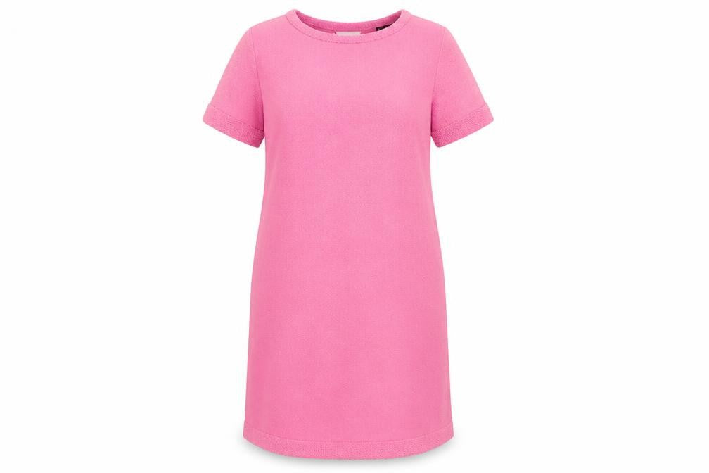 Zara Women Pink Sleeveless Shift Dress Size L Short Knit Zip Back