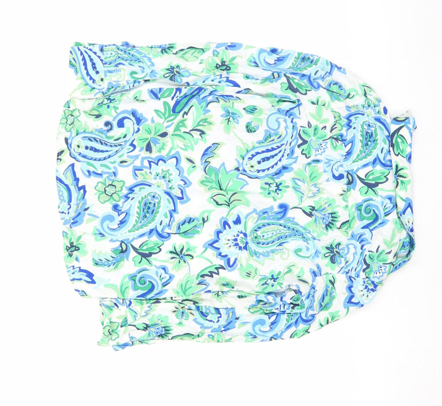 Zara Womens Multicoloured Paisley Viscose Button-Up Shirt XS