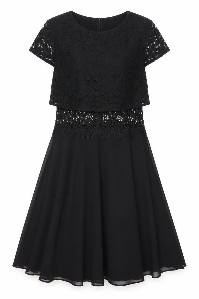 Boohoo Women's Black Lace Fit & Flare Dress Size 10