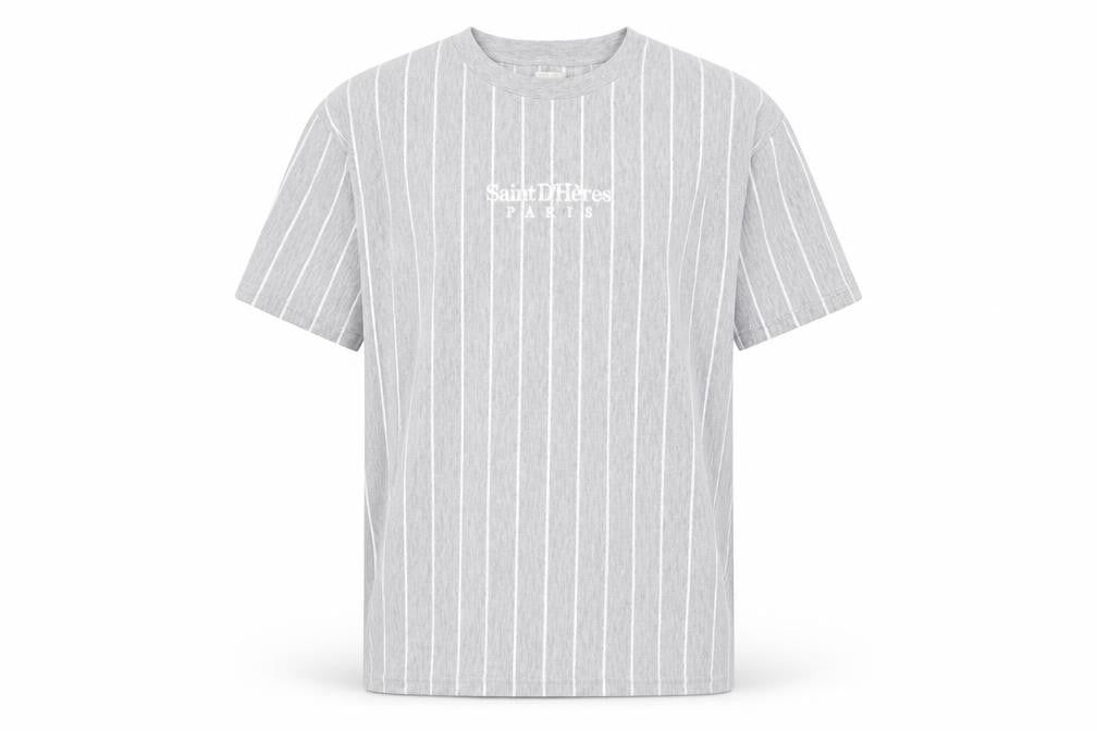 River Island Men’s Grey Striped Crew Neck T-Shirt Size L