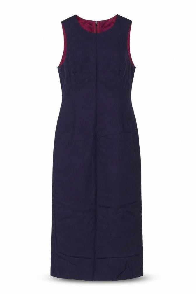 Front view of Principles Women’s Blue Sheath Dress UK 12 Sleeveless Formal Workwear
