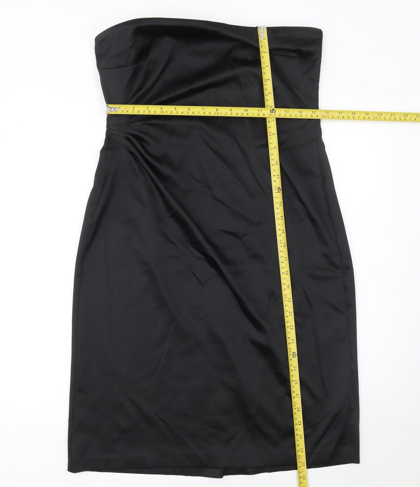 Dorothy Perkins Women’s Black Strapless Bodycon Knee Length Dress Size 14