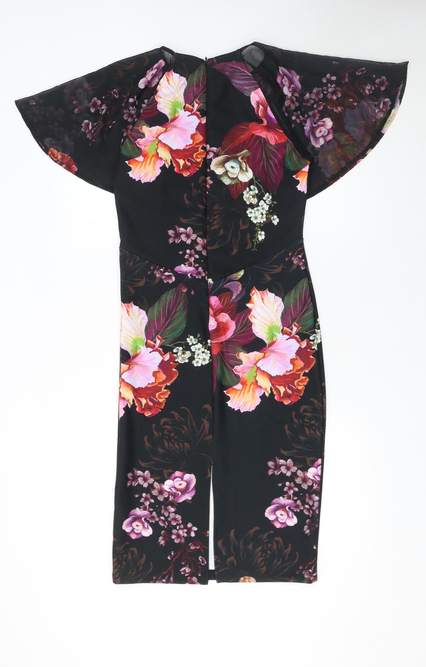 Next Women Black Floral Sheath Dress Size 10 Elegant Cocktail