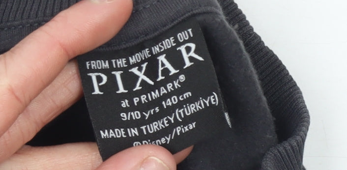 Primark Girls Black Inside Out Sadness Pullover Sweatshirt 9-10 Years