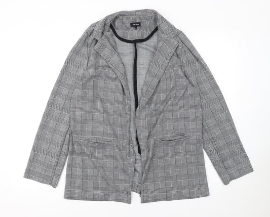 New Look Women's Grey Check Single-Breasted Blazer Size 16