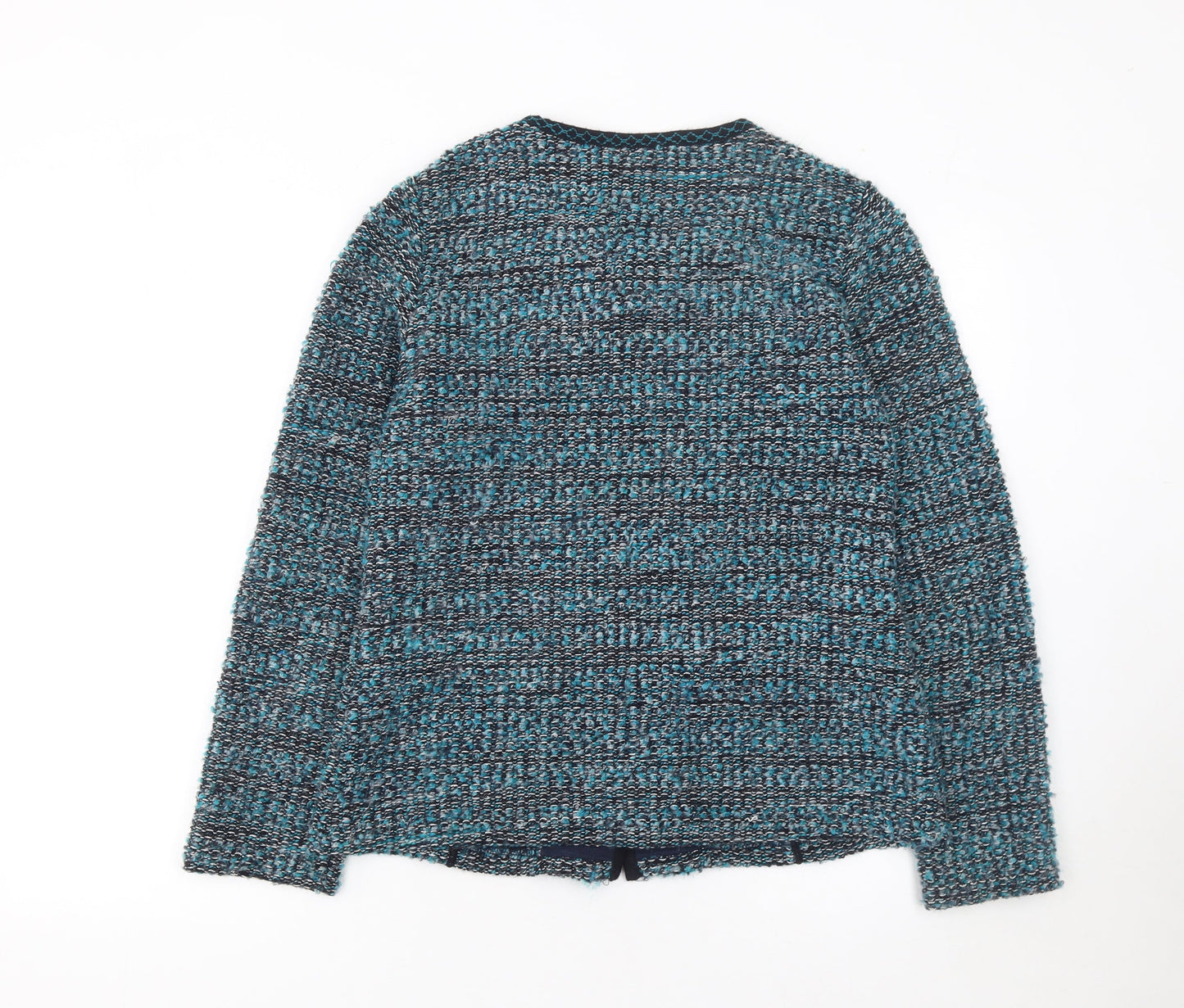 Charmance Women’s Blue Knit Cardigan UK 14 Round Neck Long Sleeve