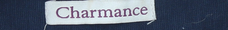 Charmance Women’s Blue Knit Cardigan UK 14 Round Neck Long Sleeve