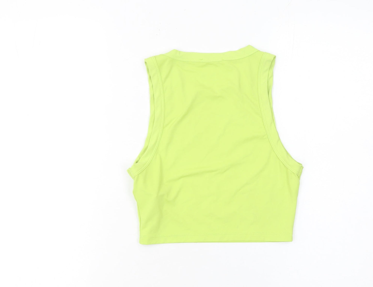 ZARA Women's Green Cropped Tank Top Size 12 Slim Fit Sleeveless
