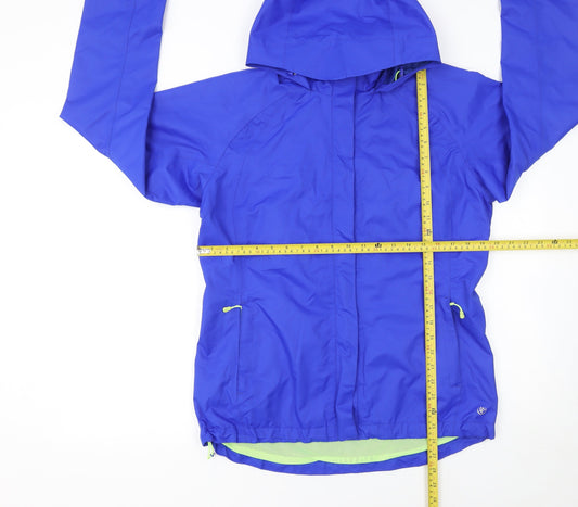 Dunnes Stores Women’s Blue Hooded Rain Jacket Size 10 Lightweight Windproof