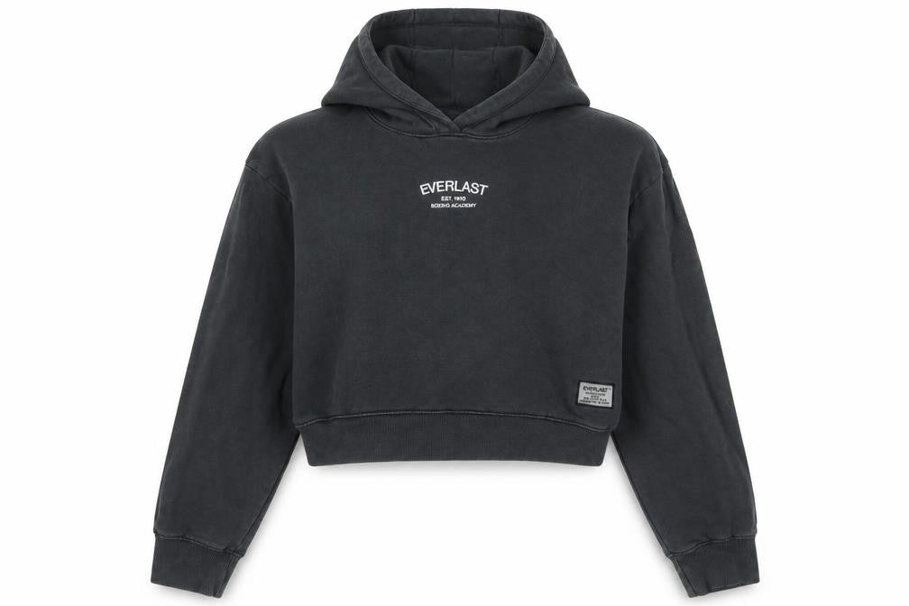 Everlast Womens Black Cropped Hoodie UK 12 Cotton Pullover