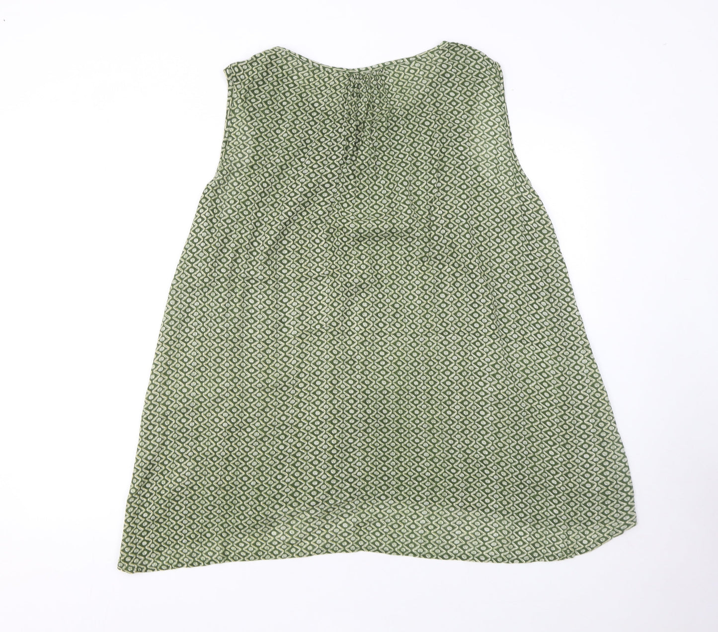 Klass Women’s Green Geometric Sleeveless Tunic Blouse Size 14