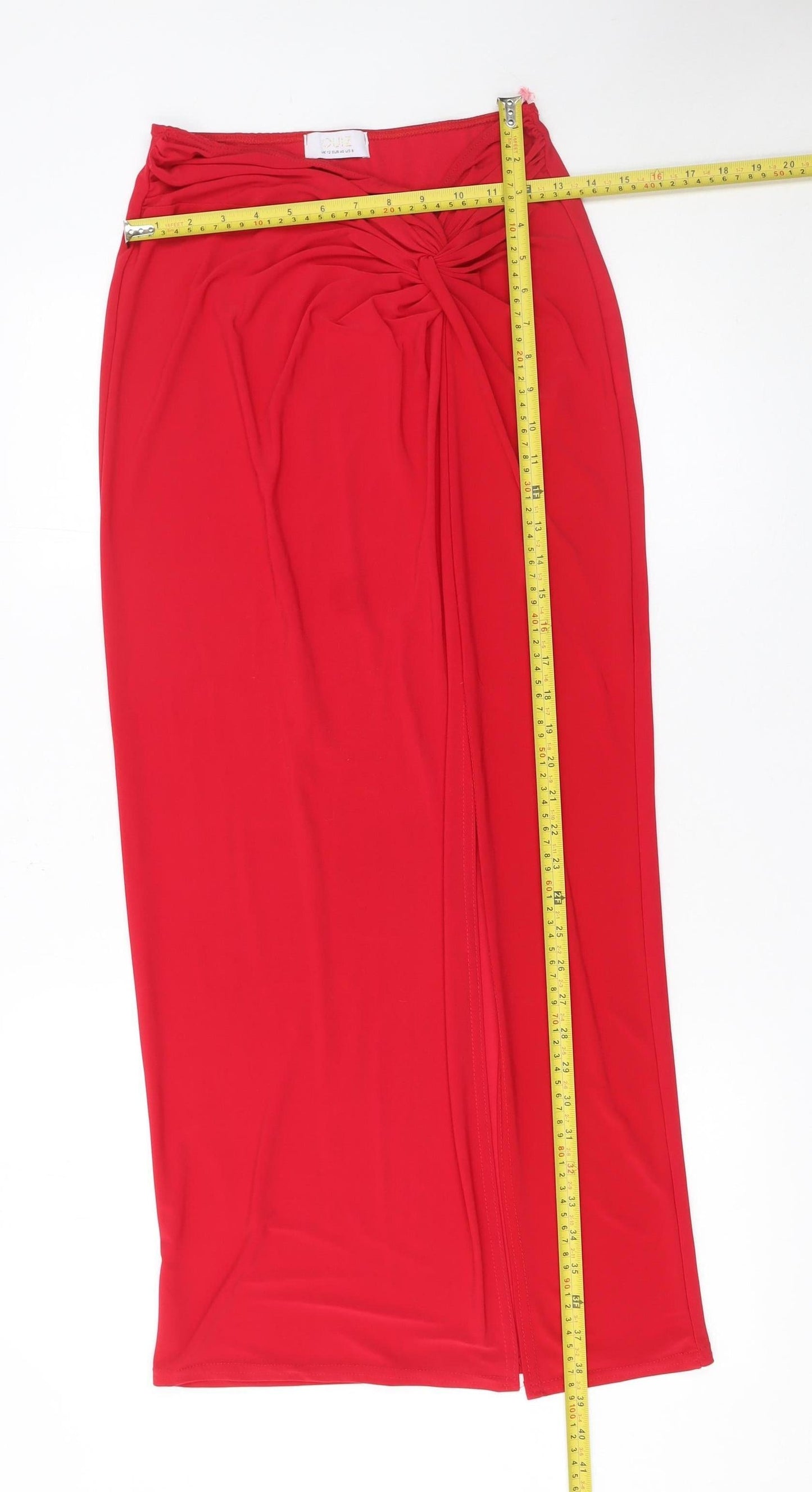 Quiz Women’s Red Long Wrap Stretch Skirt Size 12