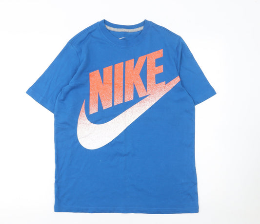 Nike Boys Blue Graphic Logo T-Shirt 12-13 Years Short Sleeve Cotton