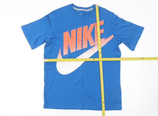 Nike Boys Blue Graphic Logo T-Shirt 12-13 Years Short Sleeve Cotton