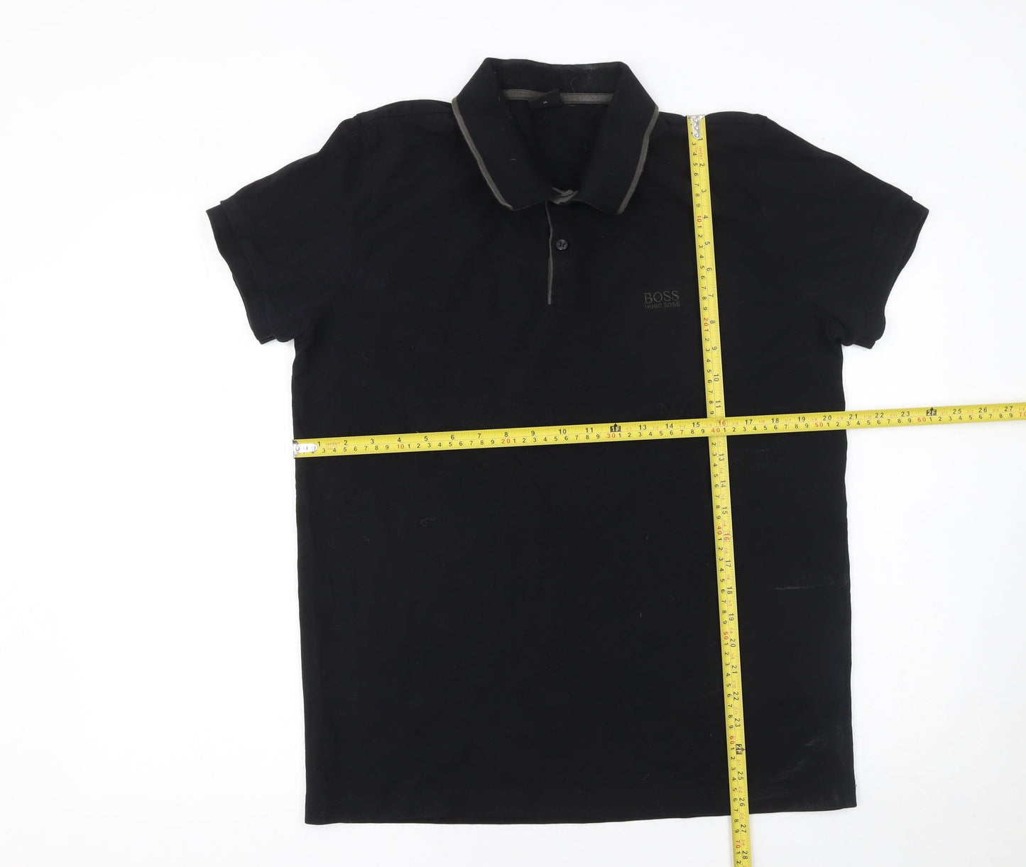 Hugo Boss Mens Black XL Polo Shirt 100% Cotton Classic Casual