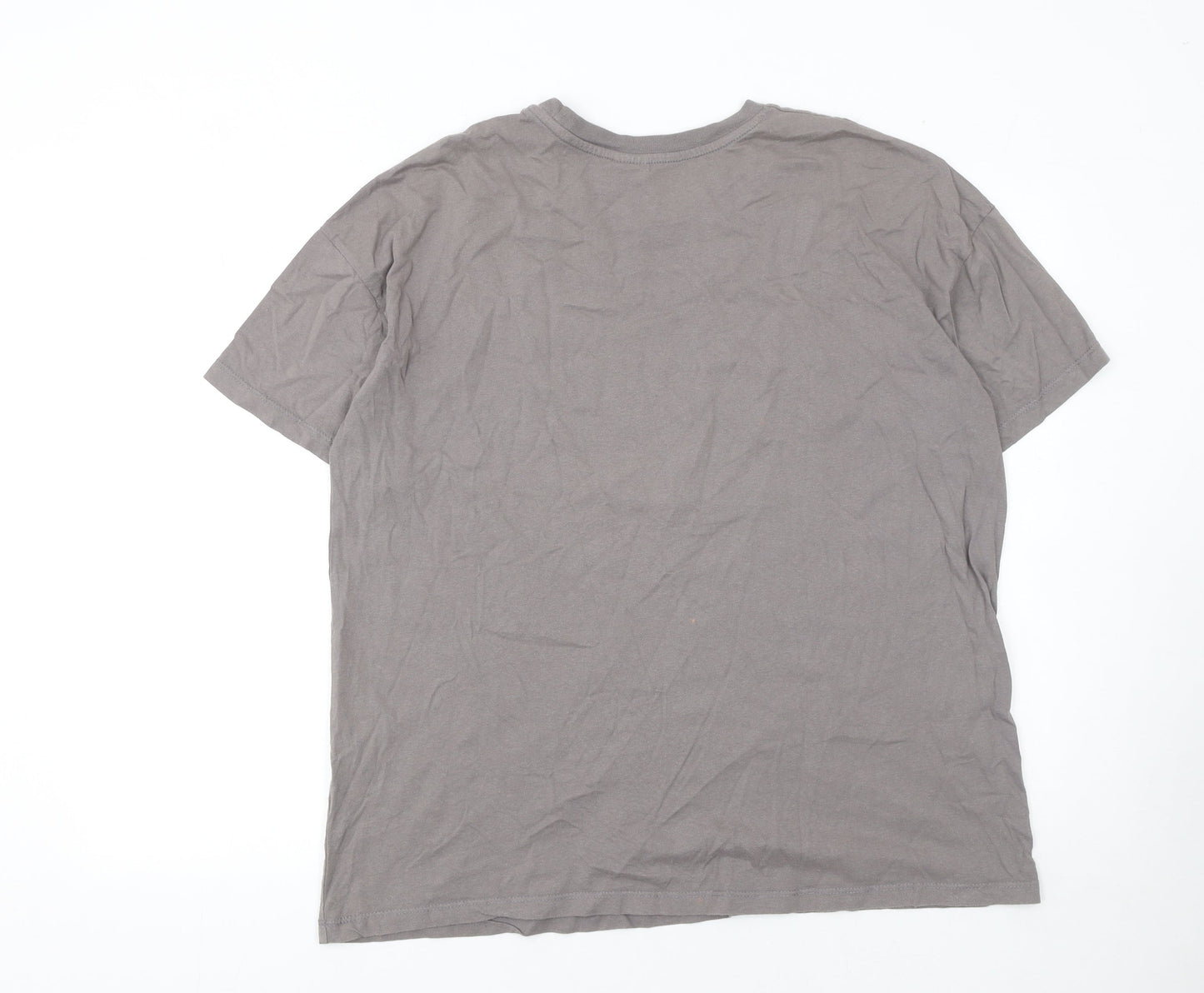 Bershka Men's Grey Dragon Graphic Short Sleeve T-Shirt Size S