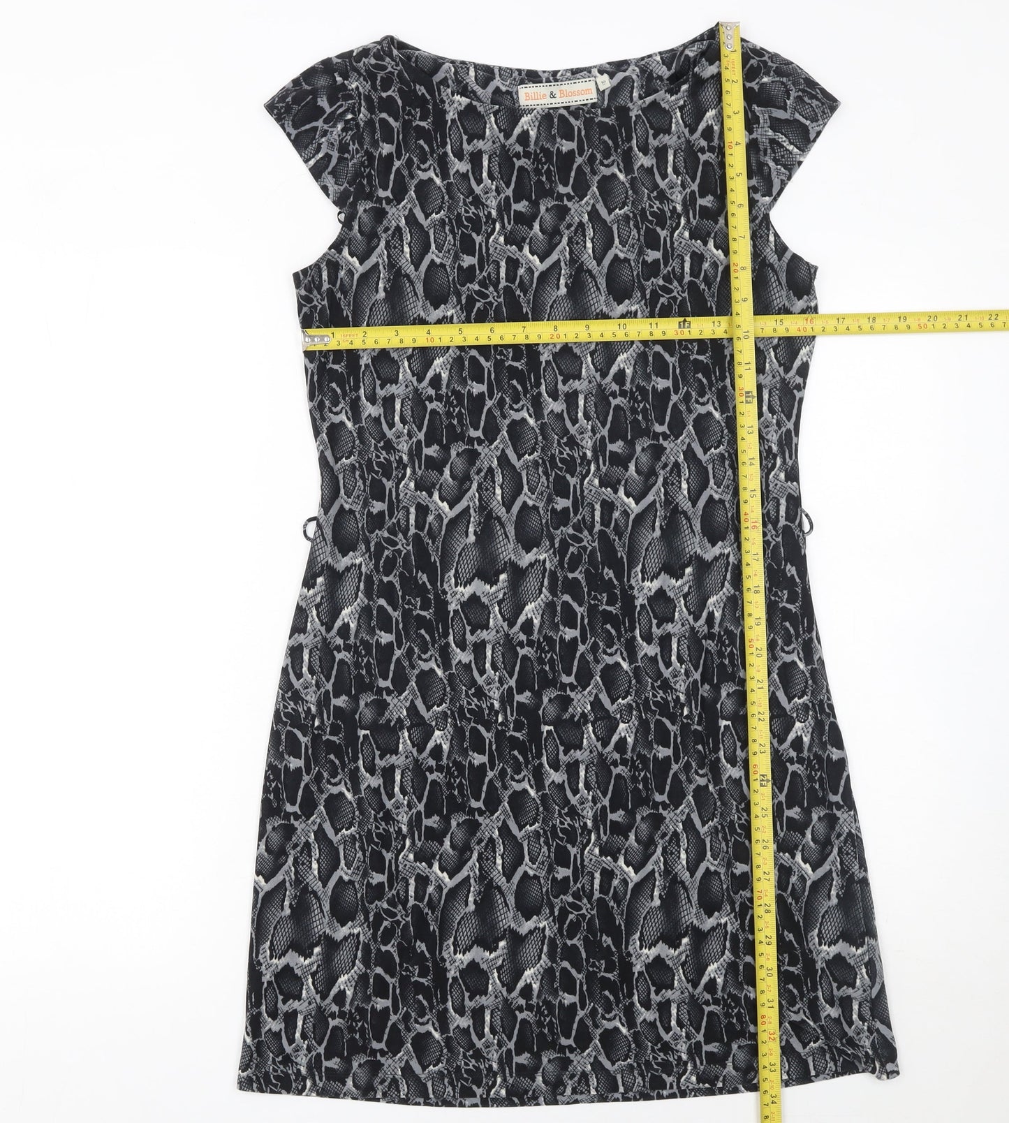 Billie & Blossom Women’s Black Snake Print Shift Dress Size 10