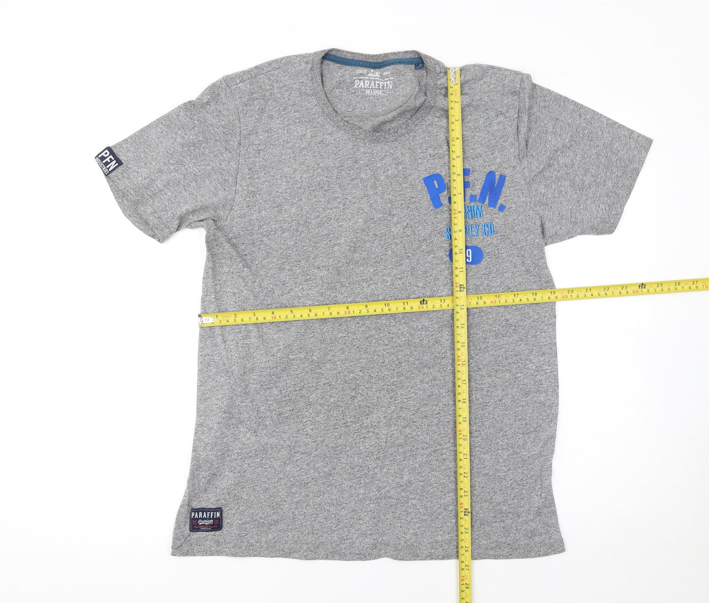 Paraffin Men's Grey 2XL Graphic Cotton Crew Neck T-Shirt
