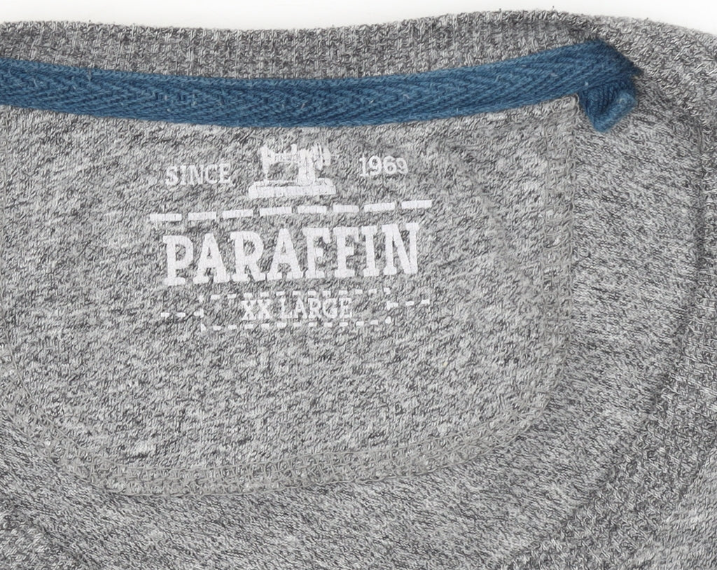 Paraffin Men's Grey 2XL Graphic Cotton Crew Neck T-Shirt