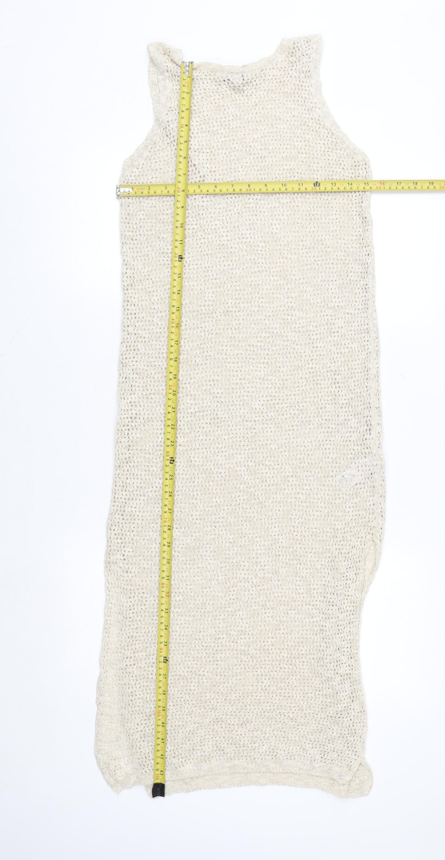 Marks and Spencer Women’s Beige Knit Sleeveless Midi Slip Dress S