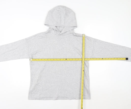 Marks and Spencer Girls Grey Pullover Hoodie 13-14 Years Knit Long Sleeve