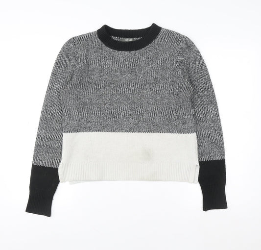 Oasis Unisex Grey Colour Block Knit Crew Neck Sweatshirt S