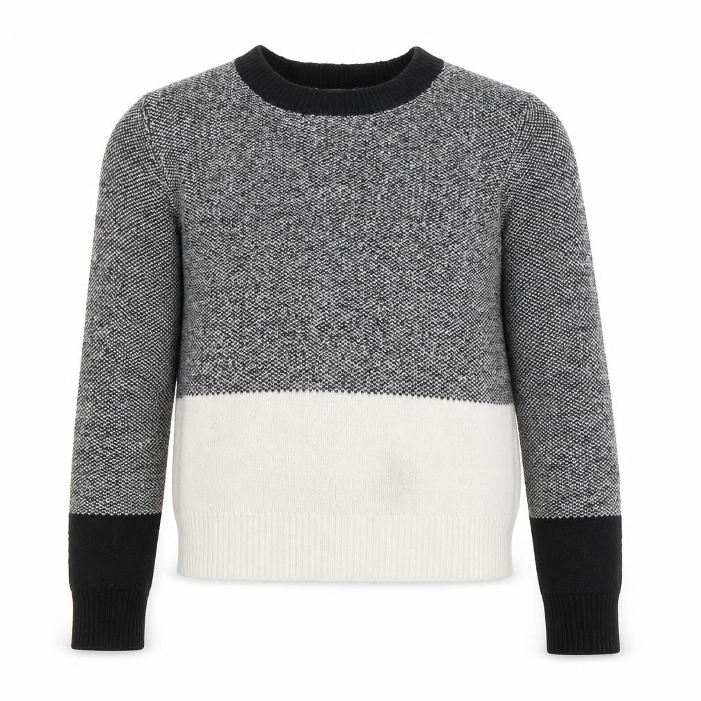 Oasis Unisex Grey Colour Block Knit Crew Neck Sweatshirt S