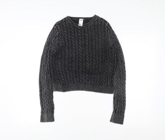 Anko Womens Grey Cable Knit Pullover Sweater Size 10
