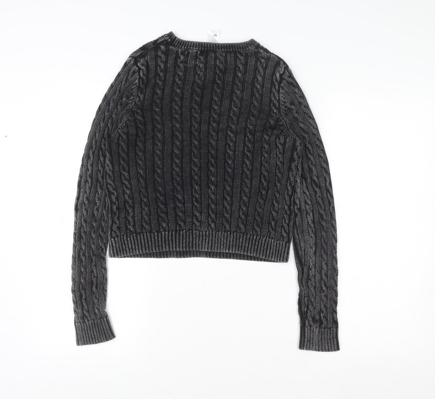 Anko Womens Grey Cable Knit Pullover Sweater Size 10