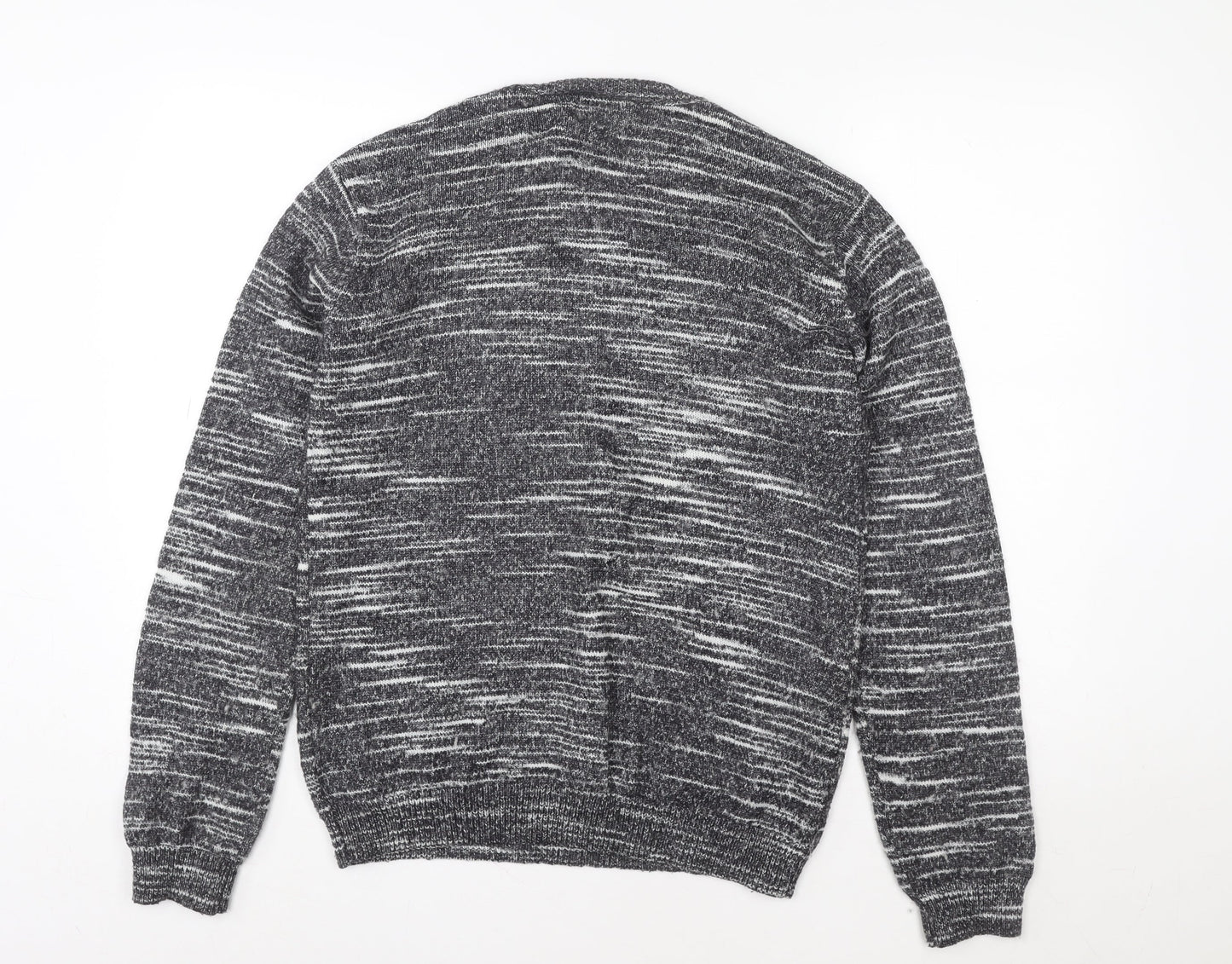 Topman Men Grey Knit Pullover Sweatshirt L Regular Fit
