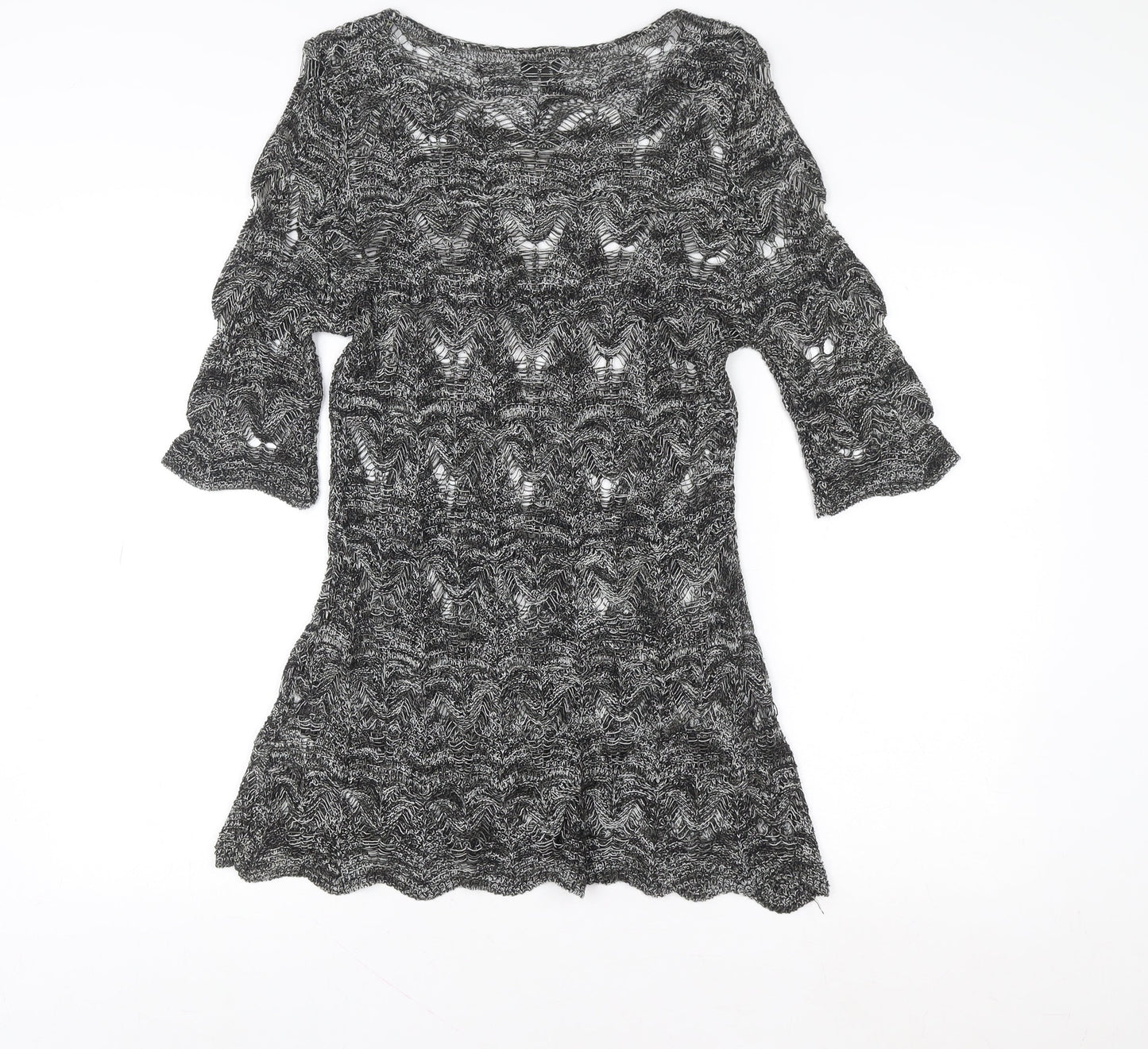 Izabel London Women's Grey Knit Fit & Flare Dress UK 12