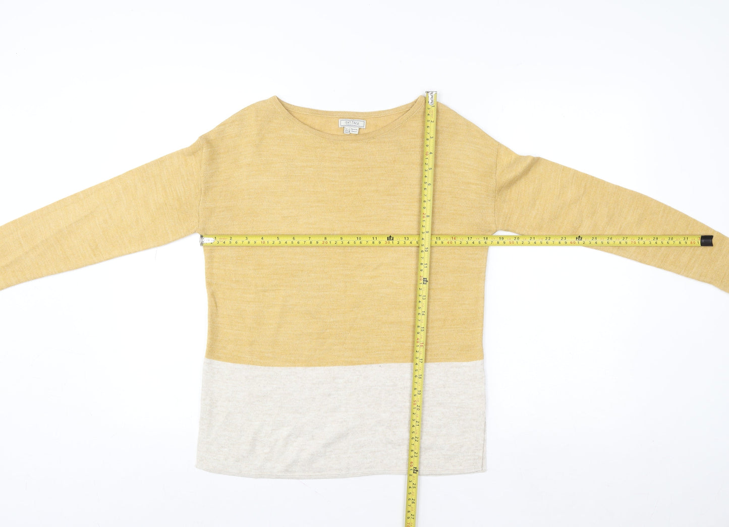 Womens UK 6 Regular Fat Face Yellow Pullover Sweatshirt