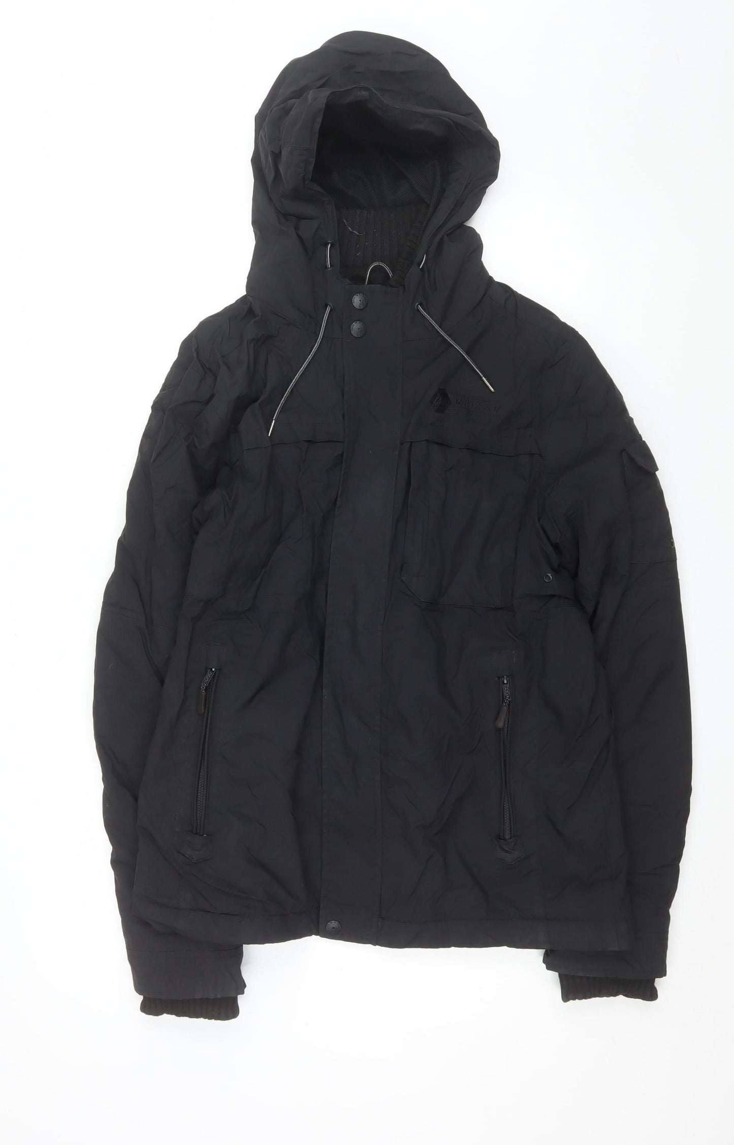 Next Women Black Hooded Puffer Jacket Medium Lined Winter Coat