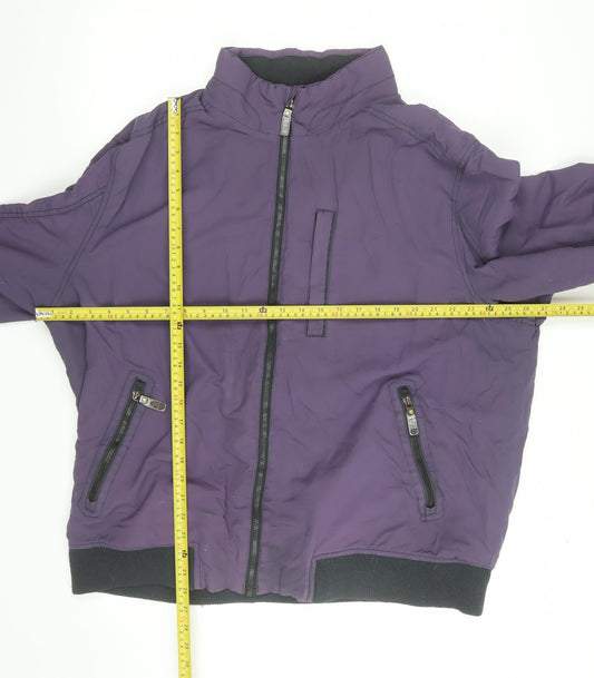 Maine New England Men's Purple 2XL Bomber Jacket Nylon Full Zip