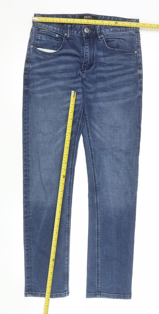Diesel Women Blue Straight Leg Jeans Size 32 Mid Rise Denim
