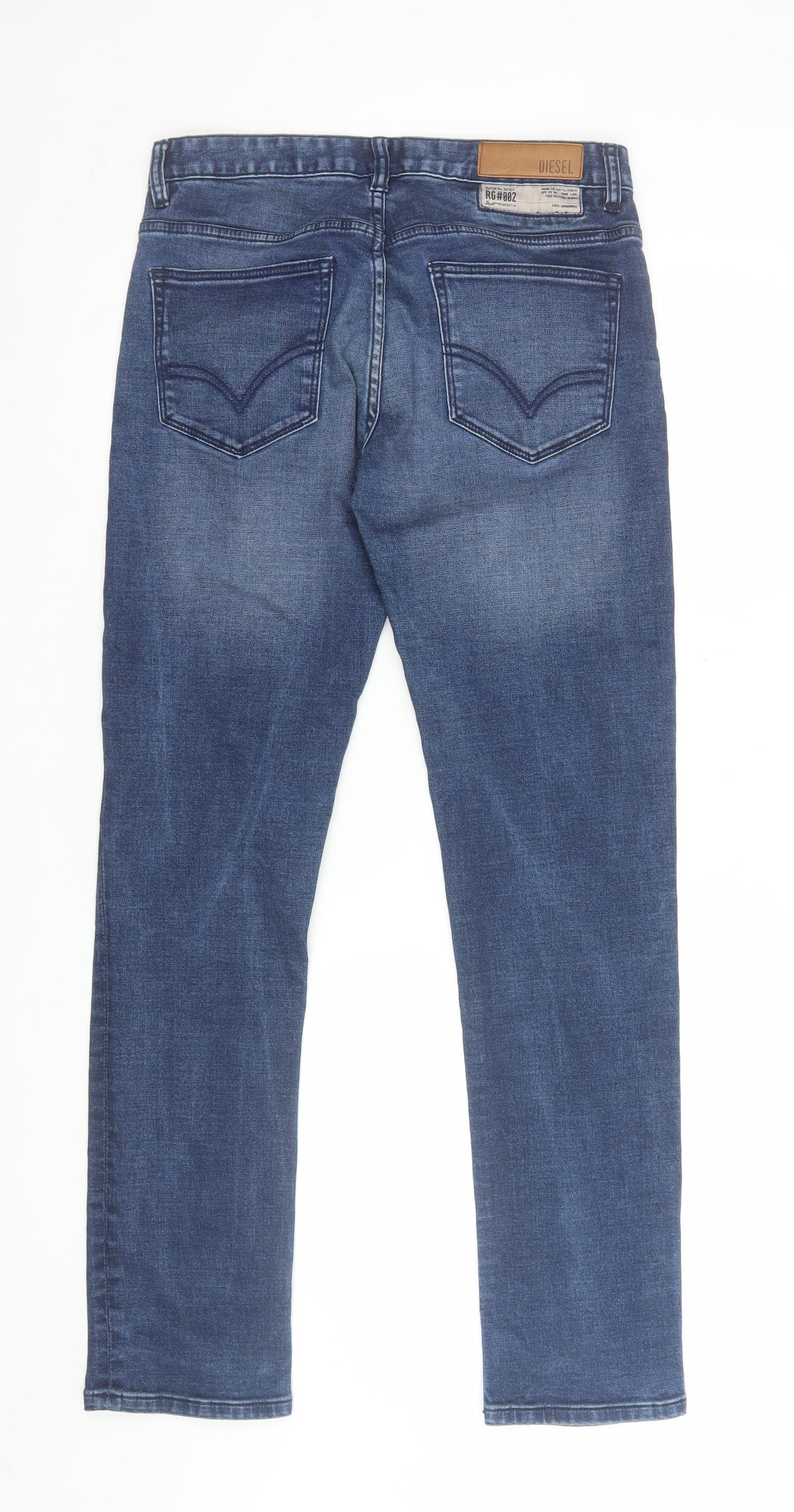 Diesel Women Blue Straight Leg Jeans Size 32 Mid Rise Denim